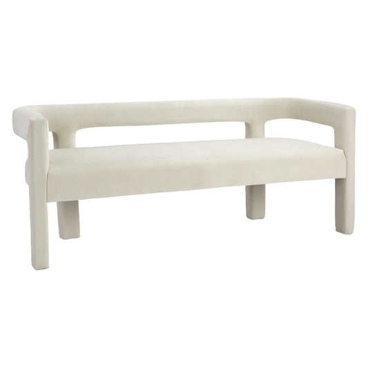 Cream Velvet Bench