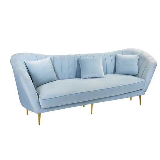 Powder Blue Velvet Lounge Sofa