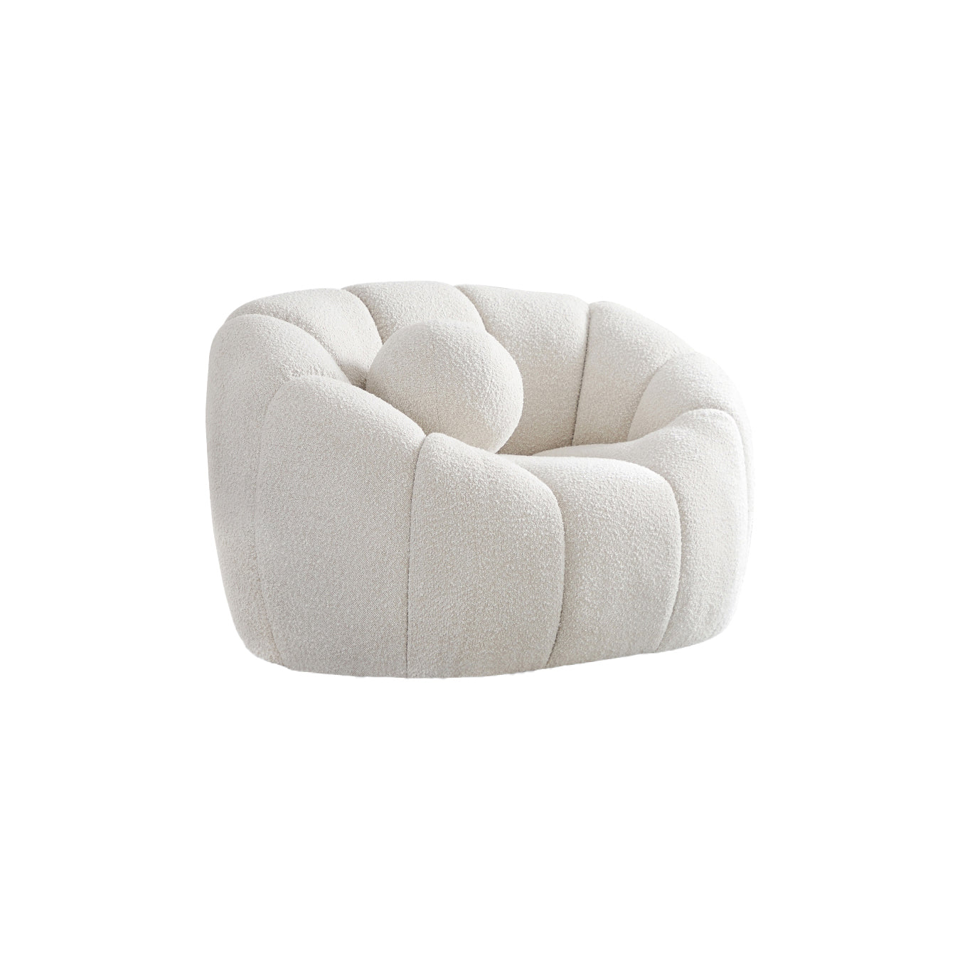 White Boucle Lounge Chair