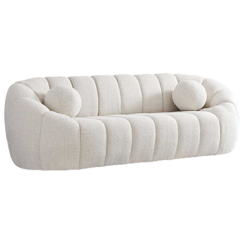 White Boucle Sofa