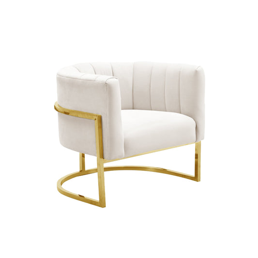 White Velvet Lounge Chair