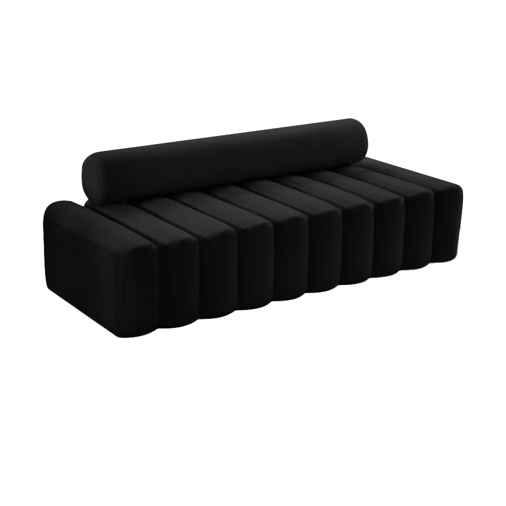 Black Velvet Cylinder Sofa
