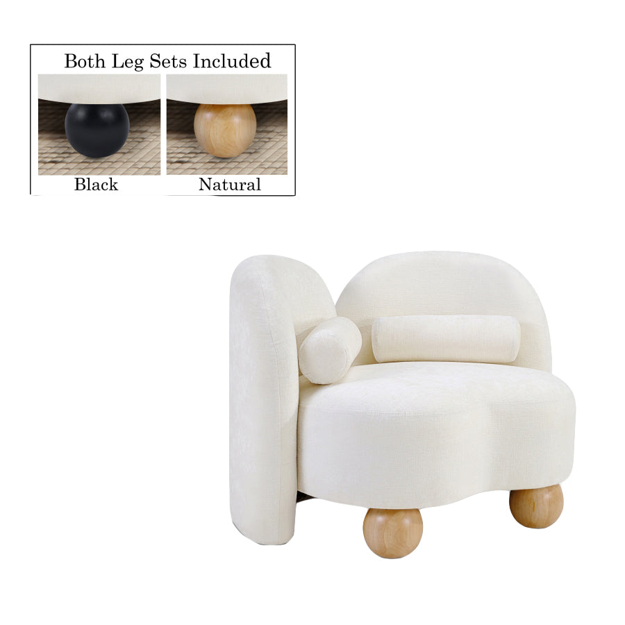 Cream Chanille Daphne Lounge Chair