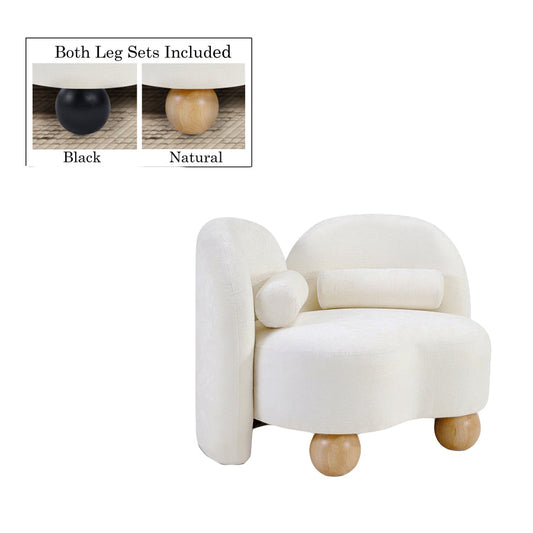 Cream Chanille Daphne Lounge Chair