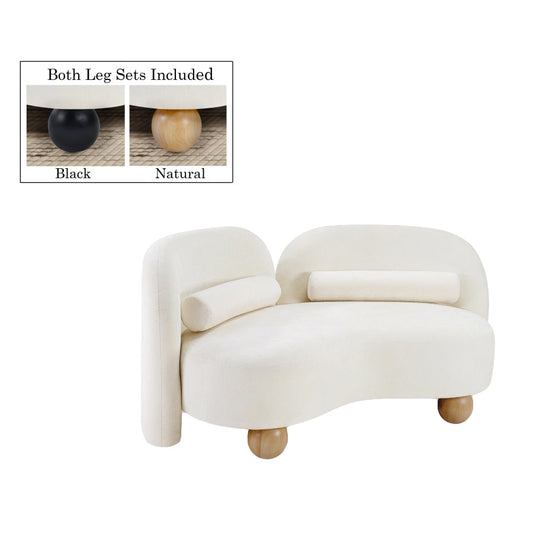 Cream Chanille Daphne Loveseat
