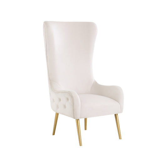 Cream Velvet Accent Chair