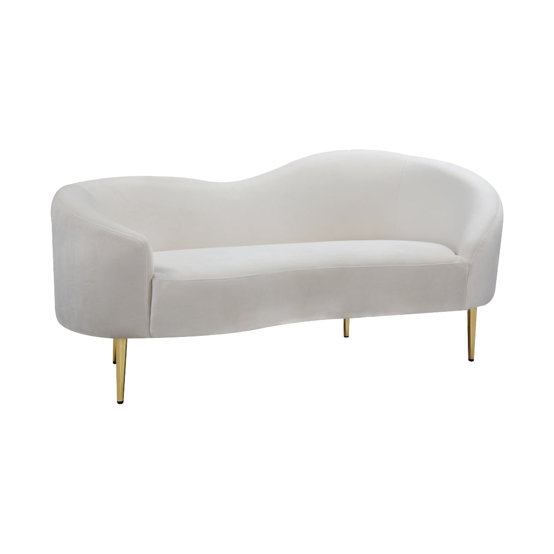Cream Velvet Indent Sofa