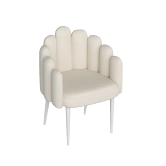 Cream Velvet Parlor Chair
