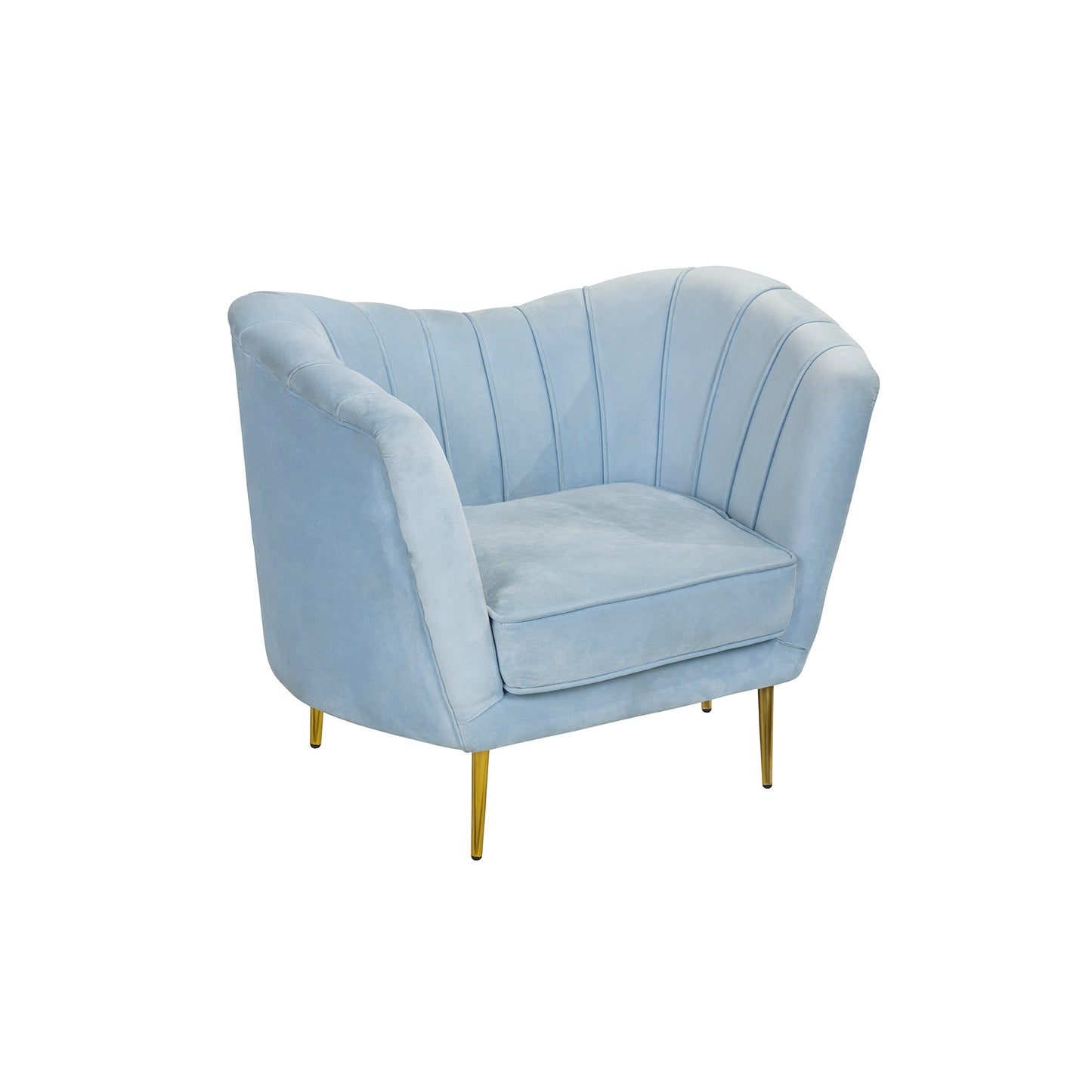 Powder Blue Velvet Lounge Chair