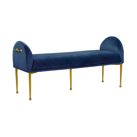 Navy Velvet Bench