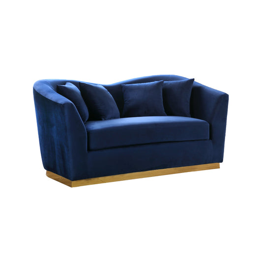 Navy Velvet Loveseat