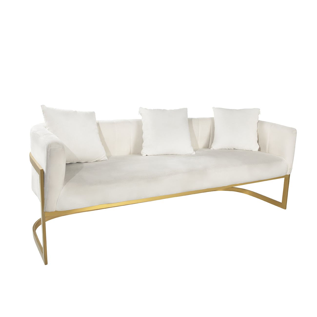 White Velvet Sofa