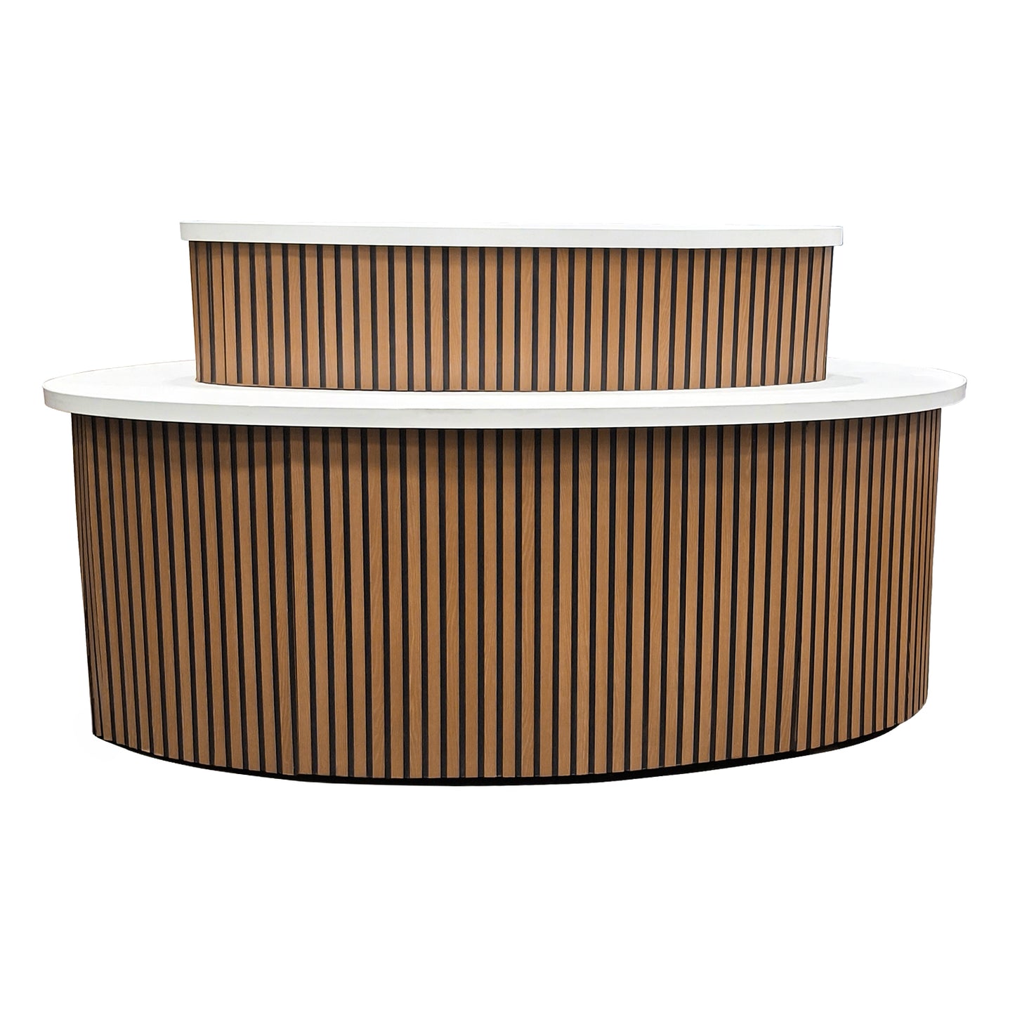 Fluted Oval 2 Tier Cake Stand