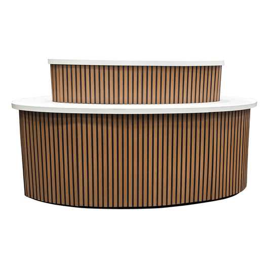 Fluted Oval 2 Tier Cake Stand
