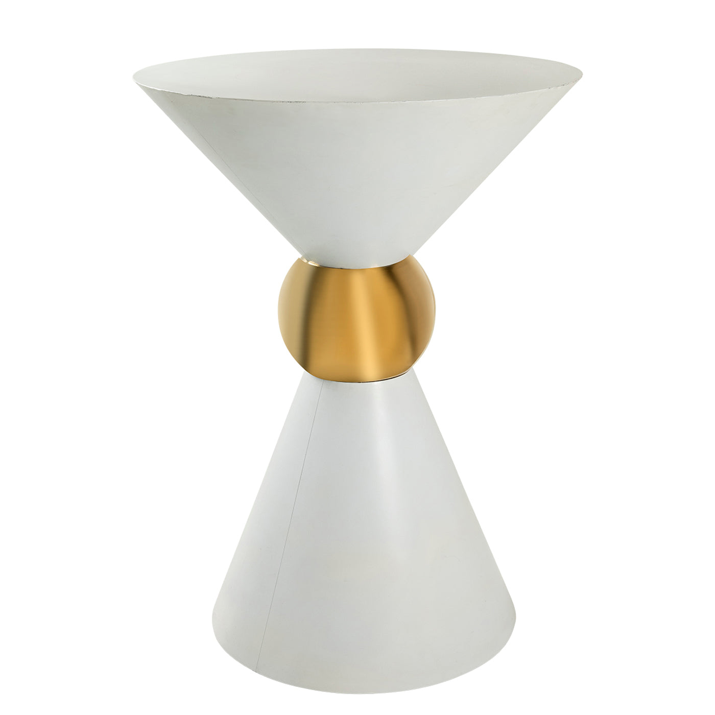 White Hourglass Table Tall