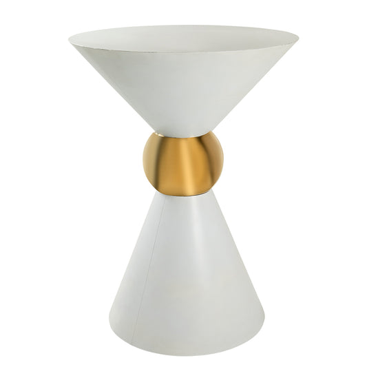 White Hourglass Table Tall