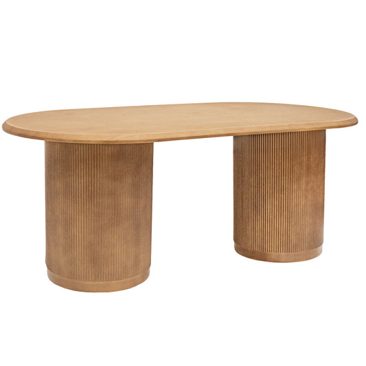 Wood Tubular Oval Dining Table