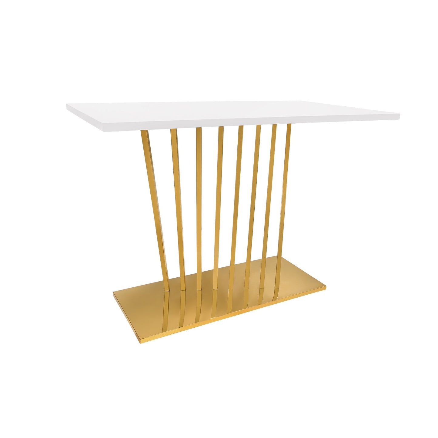 White/Gold Stripe Cake Stand Center