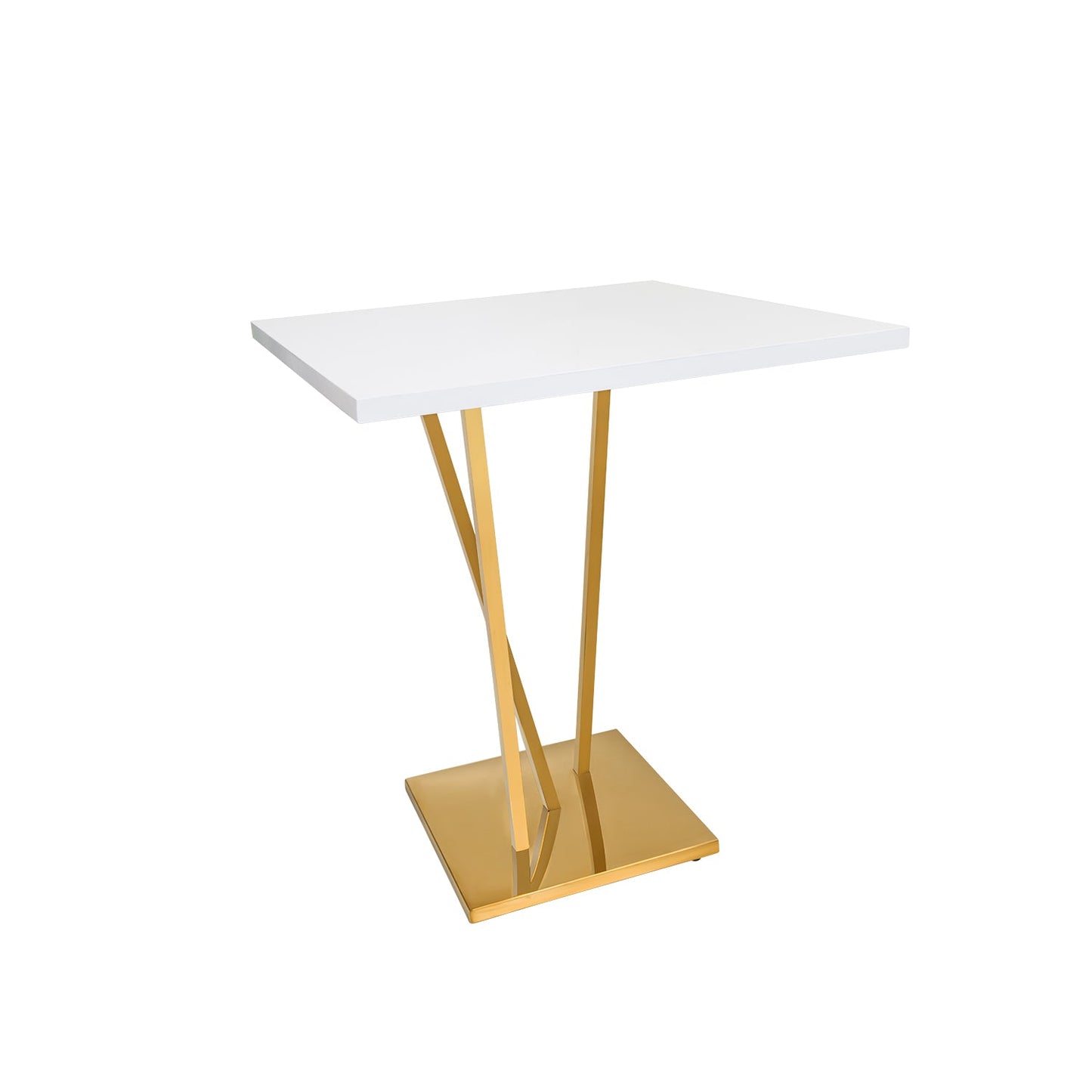 White/Gold Stripe Cake Stand Short Side