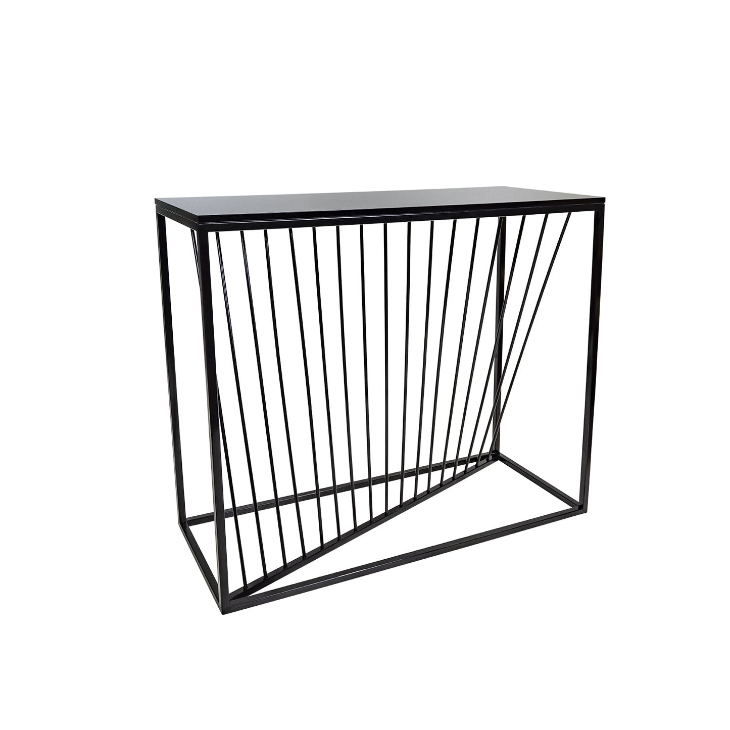 Black Stripe Console Table