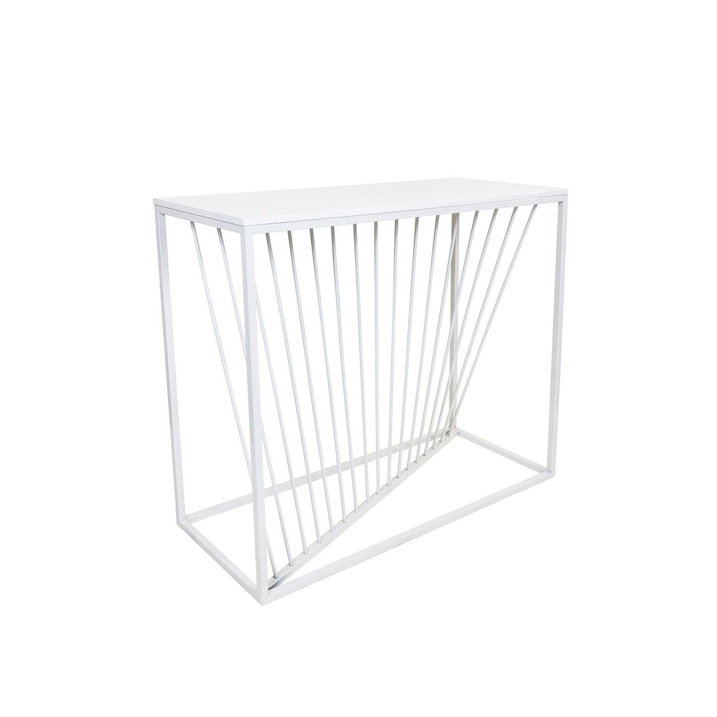 White Stripe Console Table