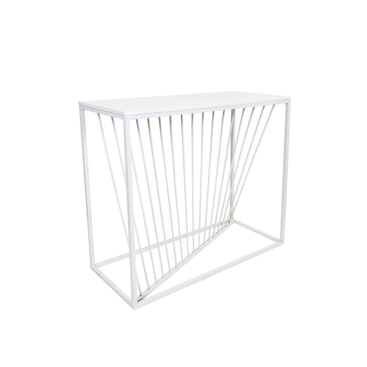 White Stripe Console Table