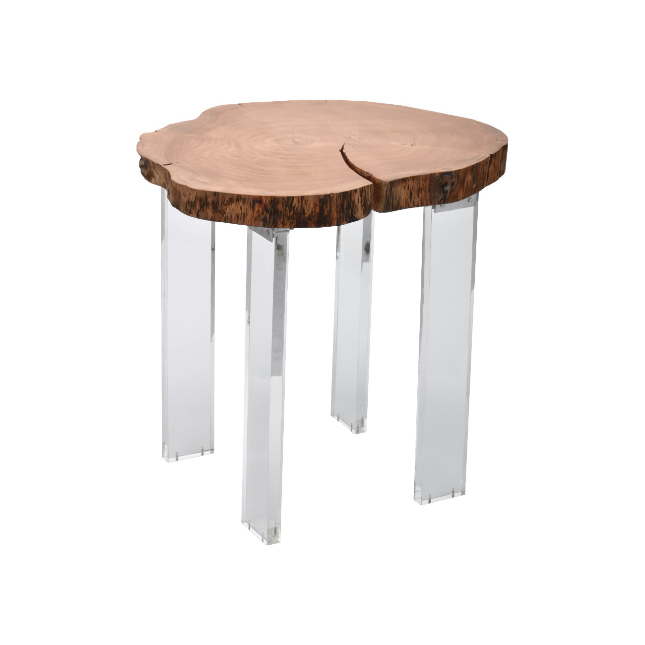 Wood/Clear End Table