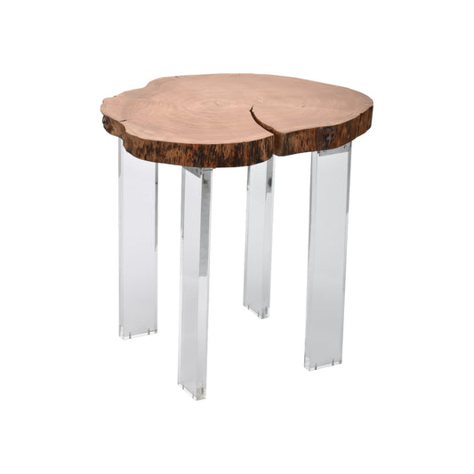 Wood/Clear End Table